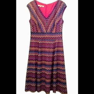 Evan Picone Matte Jersey Pink Mix Dress